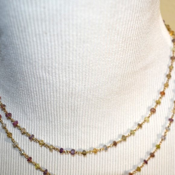 Rarities by Carol Brodie Colors of Sapphire Necklace, 36 inch